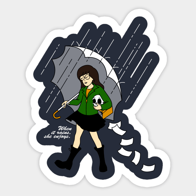 When it Rains, She enjoys Sticker by tiranocyrus